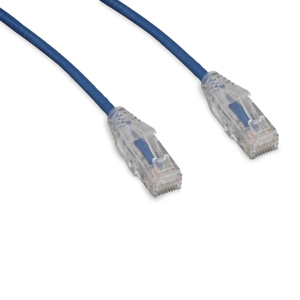 Enet Solutions, Inc. Enet Cat6 Blue 6 Foot Slim 28Awg w/ Clear Snagless Molded Boot (Utp) C6-BL-SCB-6-ENC